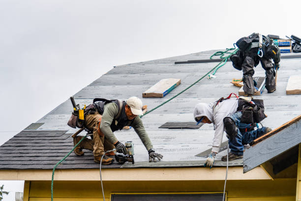Professional Gutter Installation technician working in Waverly, NY